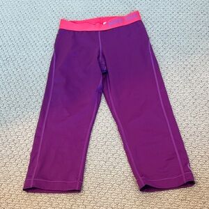 Nike Purple Leggings with Pink Waistband